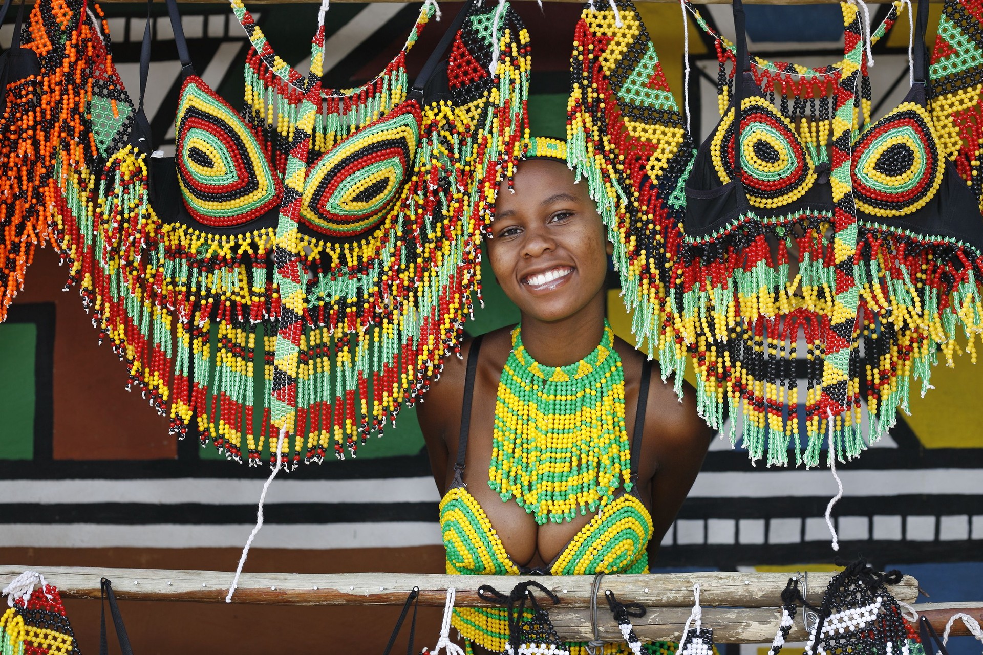 Pretty Zulu woman with beads